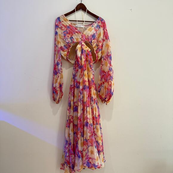 ASTR the Label Revery Floral Long Sleeve Maxi Dress Size L - Picture 4 of 8